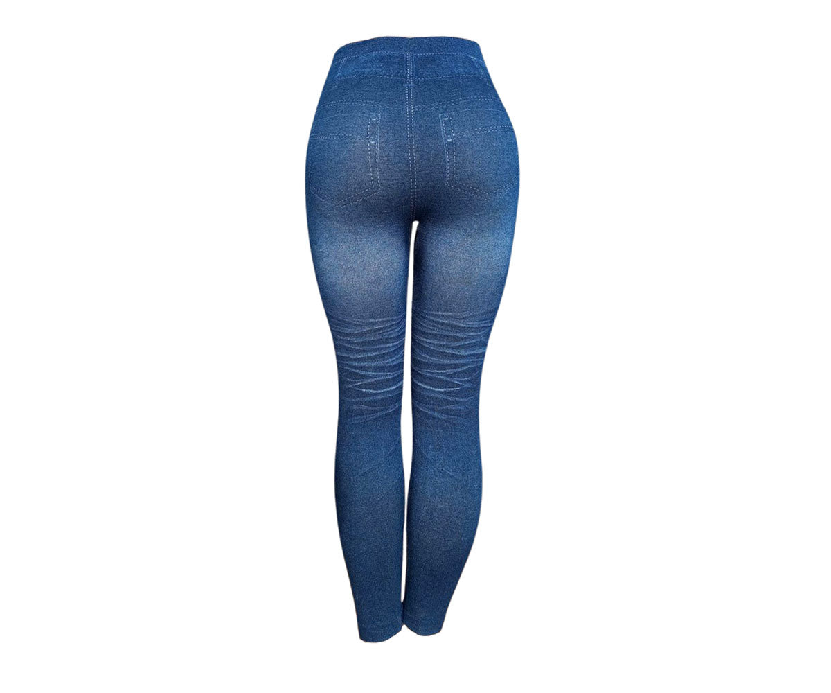 Legging Ripped - Denim Print