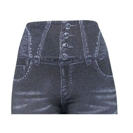 Leggings Winter Thermal Denim Print