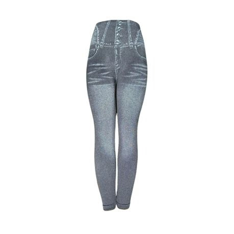Leggings Winter Thermal Denim Print