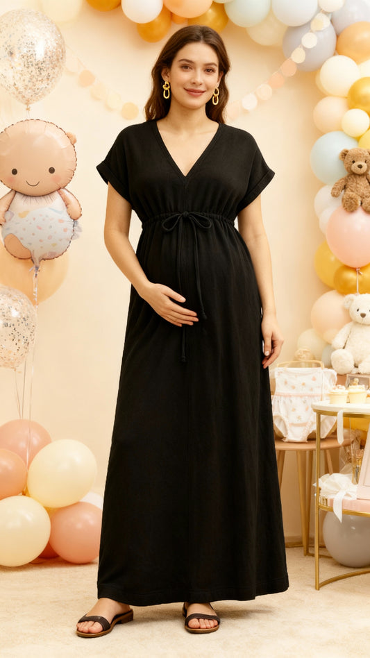 Maternity Dress – Viscose Black