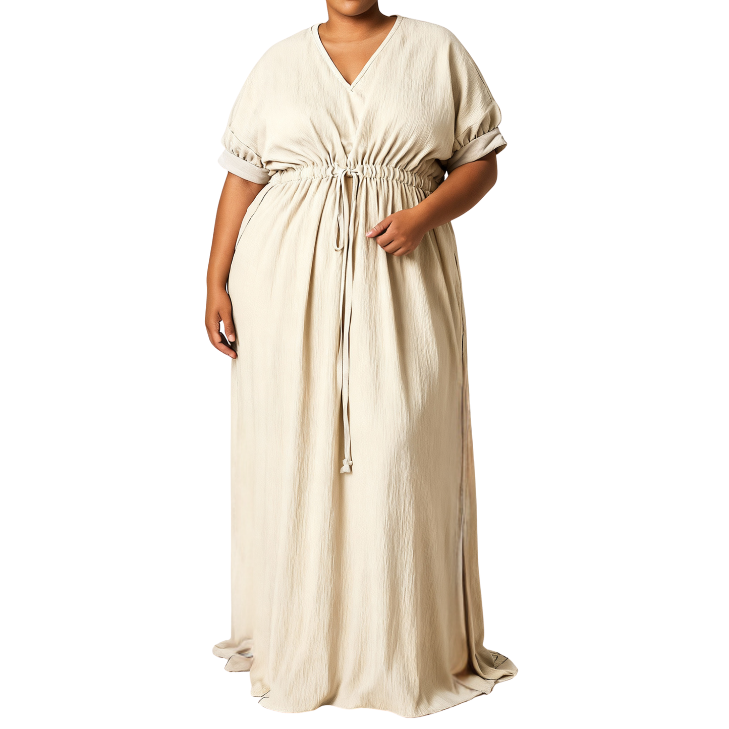Womans Plus size summer Dress Beige