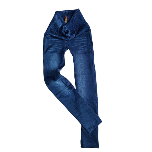 Leggings Winter Thermal Denim Print
