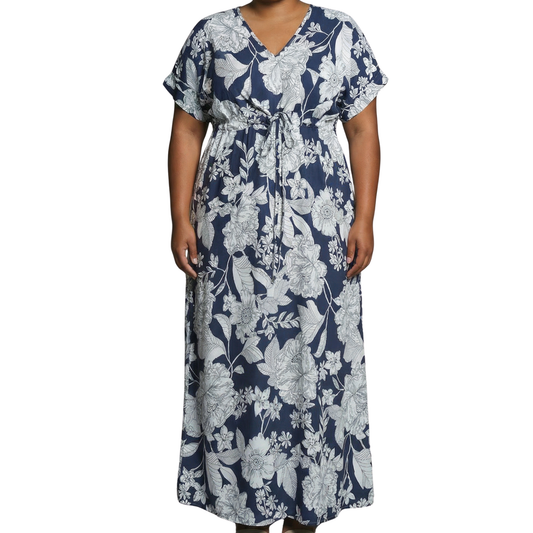 Womans Plus size Floral print Navy