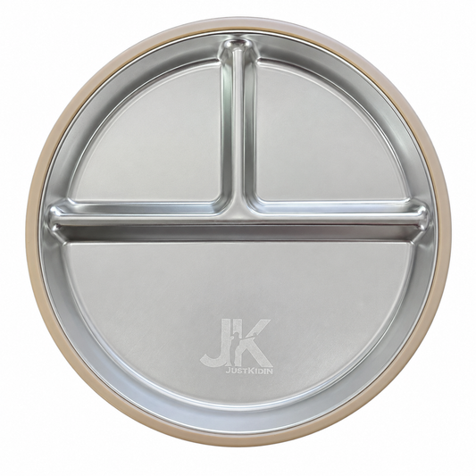 JKjustkidin Premium 304 Stainless Steel Baby Suction Plate BPA Free