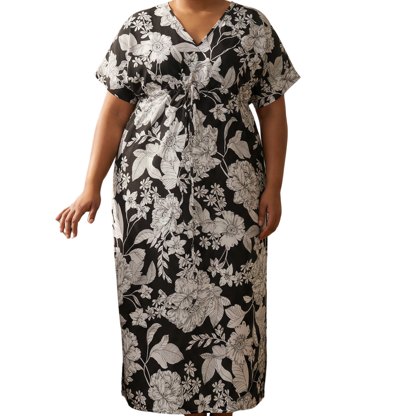 Womans Plus size Floral print Black