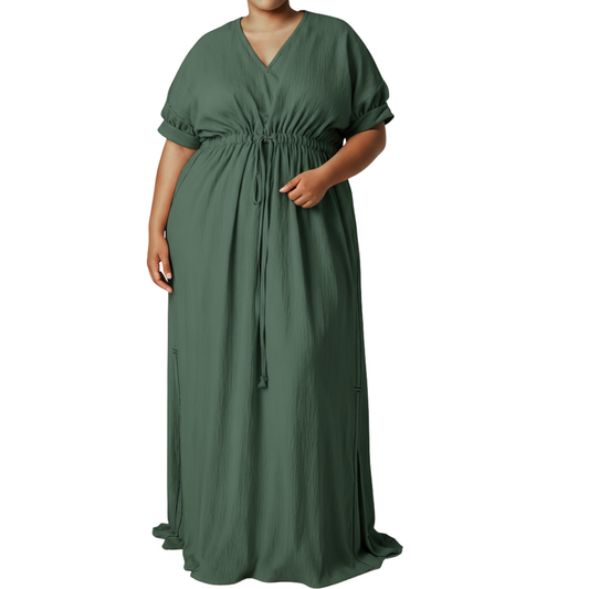 Womans Plus size summer Dress Olive