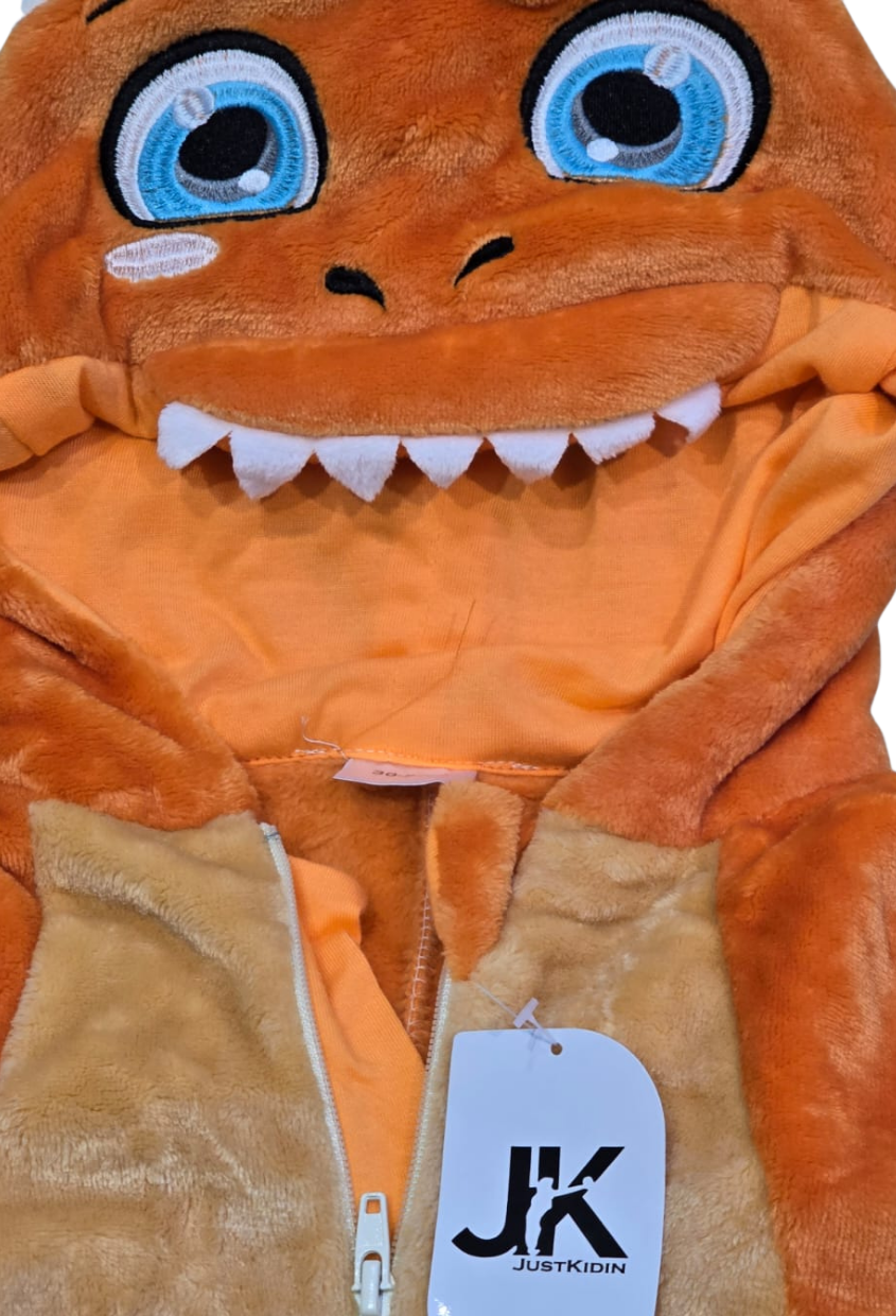 JKjustkidin Kids Orange Dragon Costume Jumpsuit Onesie with 3D Details