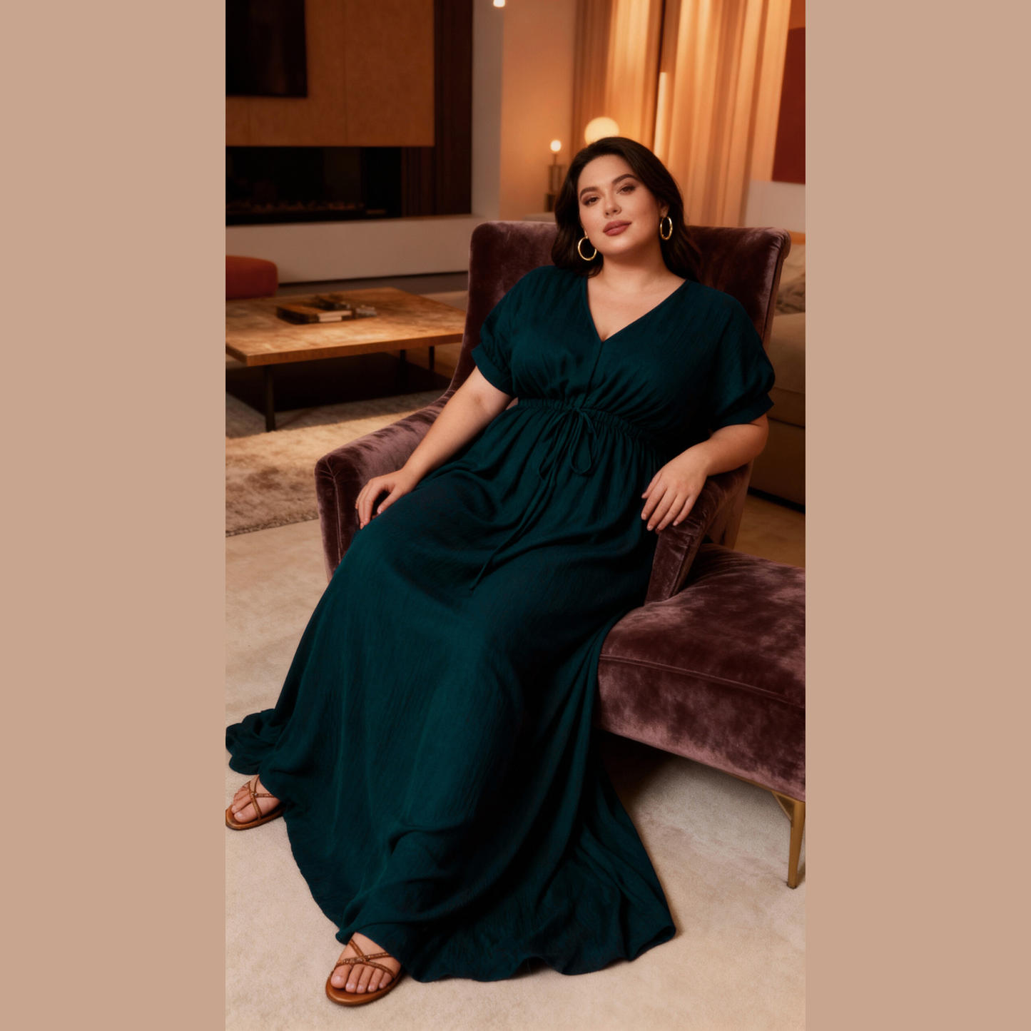 Womans Plus size summer Dress DarkTeal
