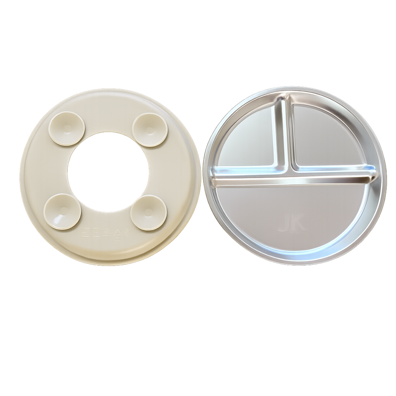 JKjustkidin Premium 304 Stainless Steel Baby Suction Plate BPA Free