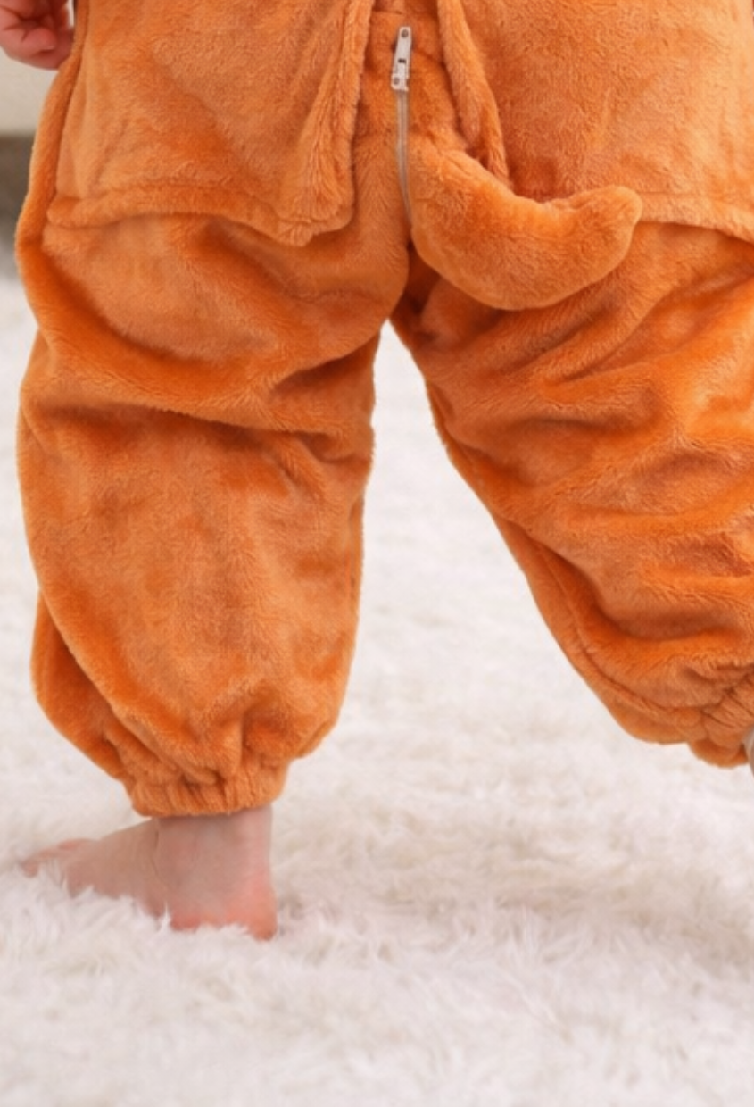 JKjustkidin Kids Orange Dragon Costume Jumpsuit Onesie with 3D Details