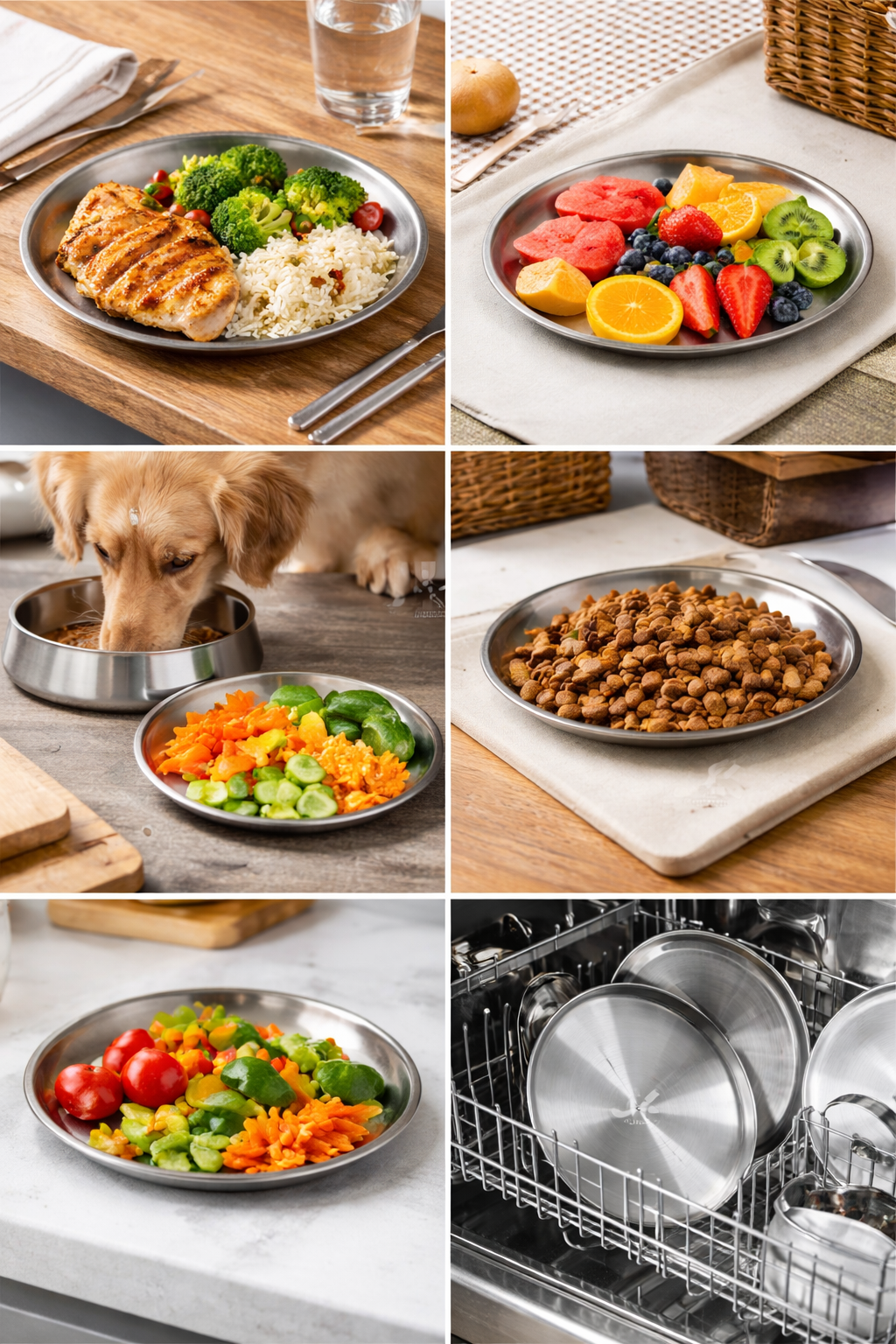 23cm Stainless Steel Plate - Heavy Duty 242g - Dishwasher Safe