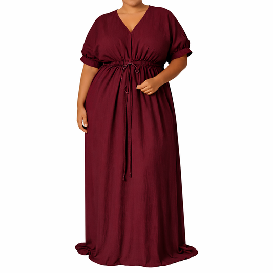 Womans Plus size summer Dress Wine Red