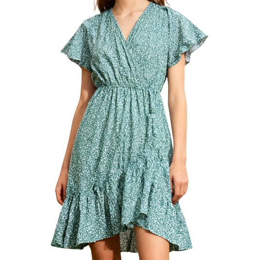Womans Leafy Breeze Viscose Summer Dress