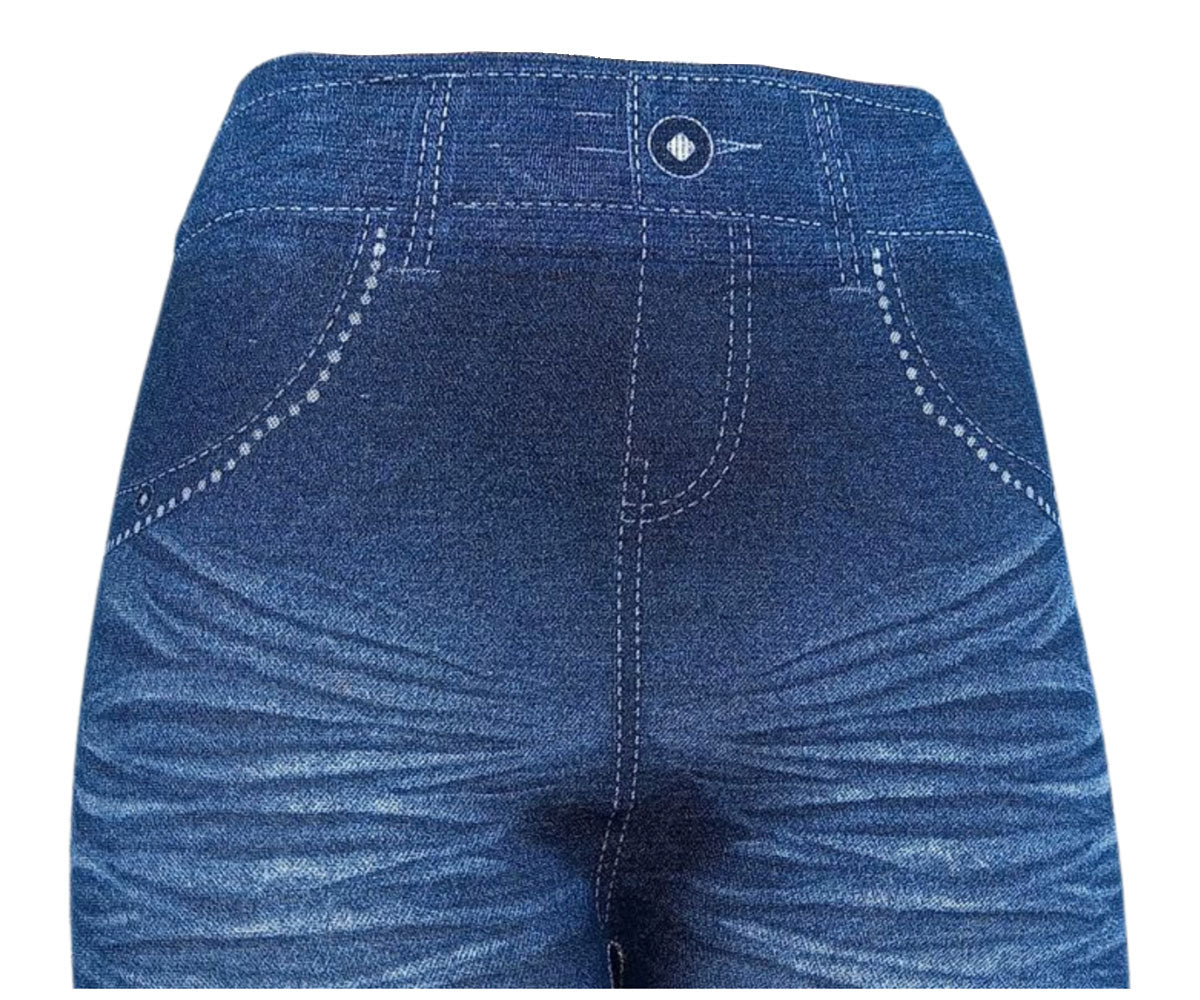 Legging Ripped - Denim Print