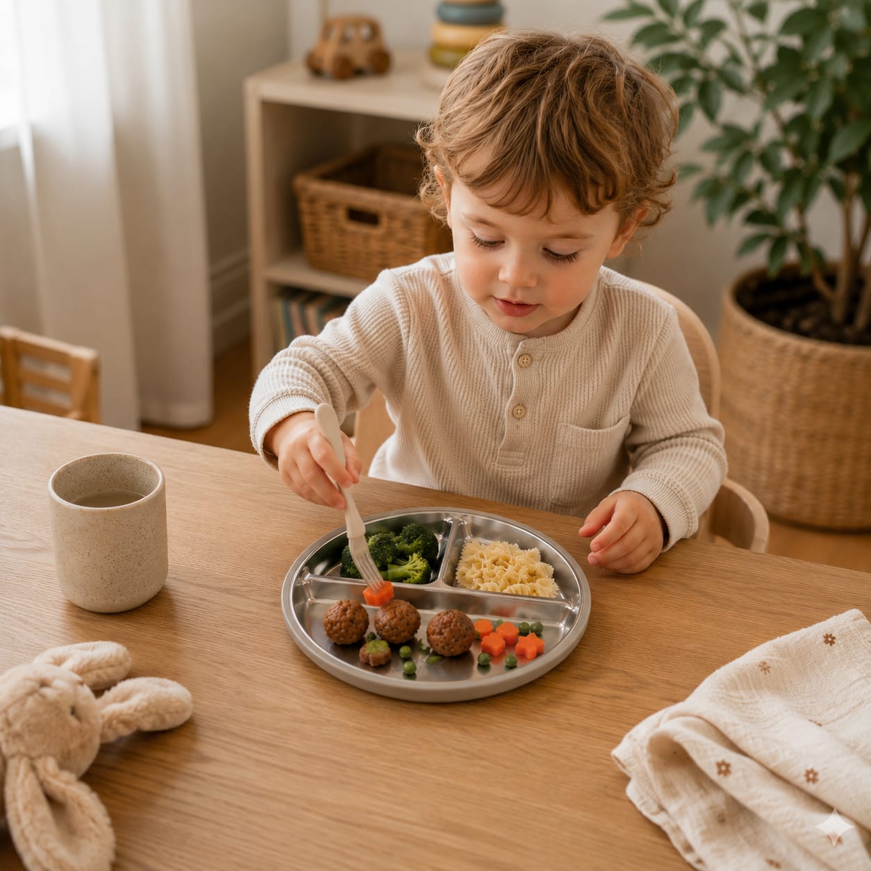 JKjustkidin Premium 304 Stainless Steel Baby Suction Plate BPA Free