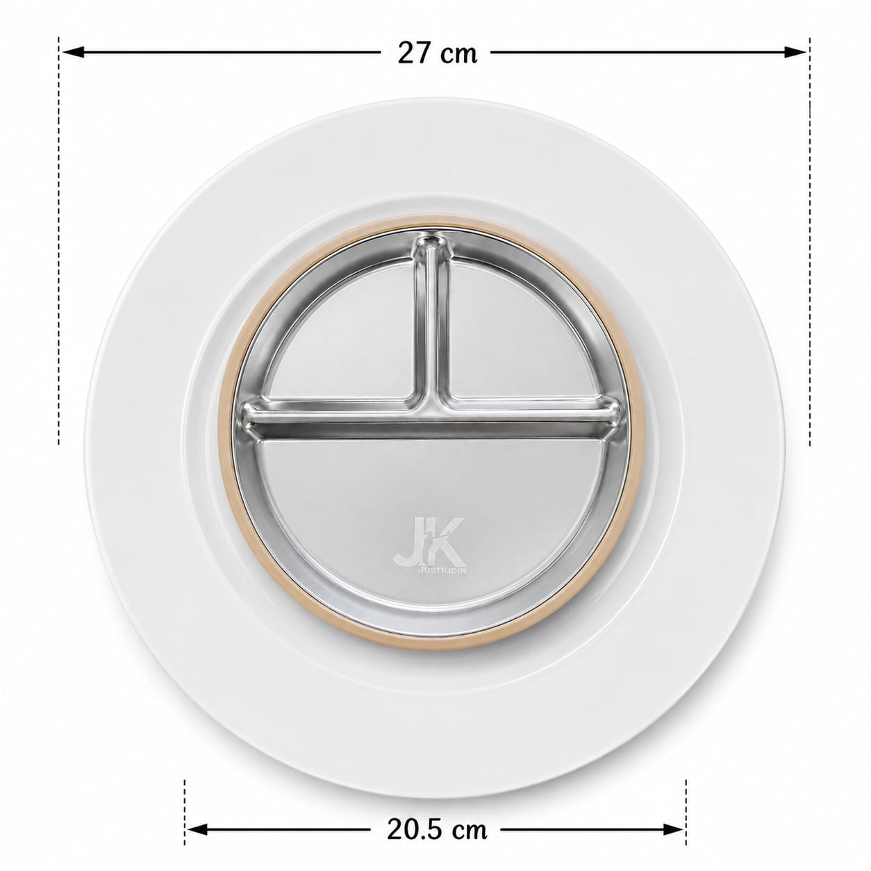 JKjustkidin Premium 304 Stainless Steel Baby Suction Plate BPA Free