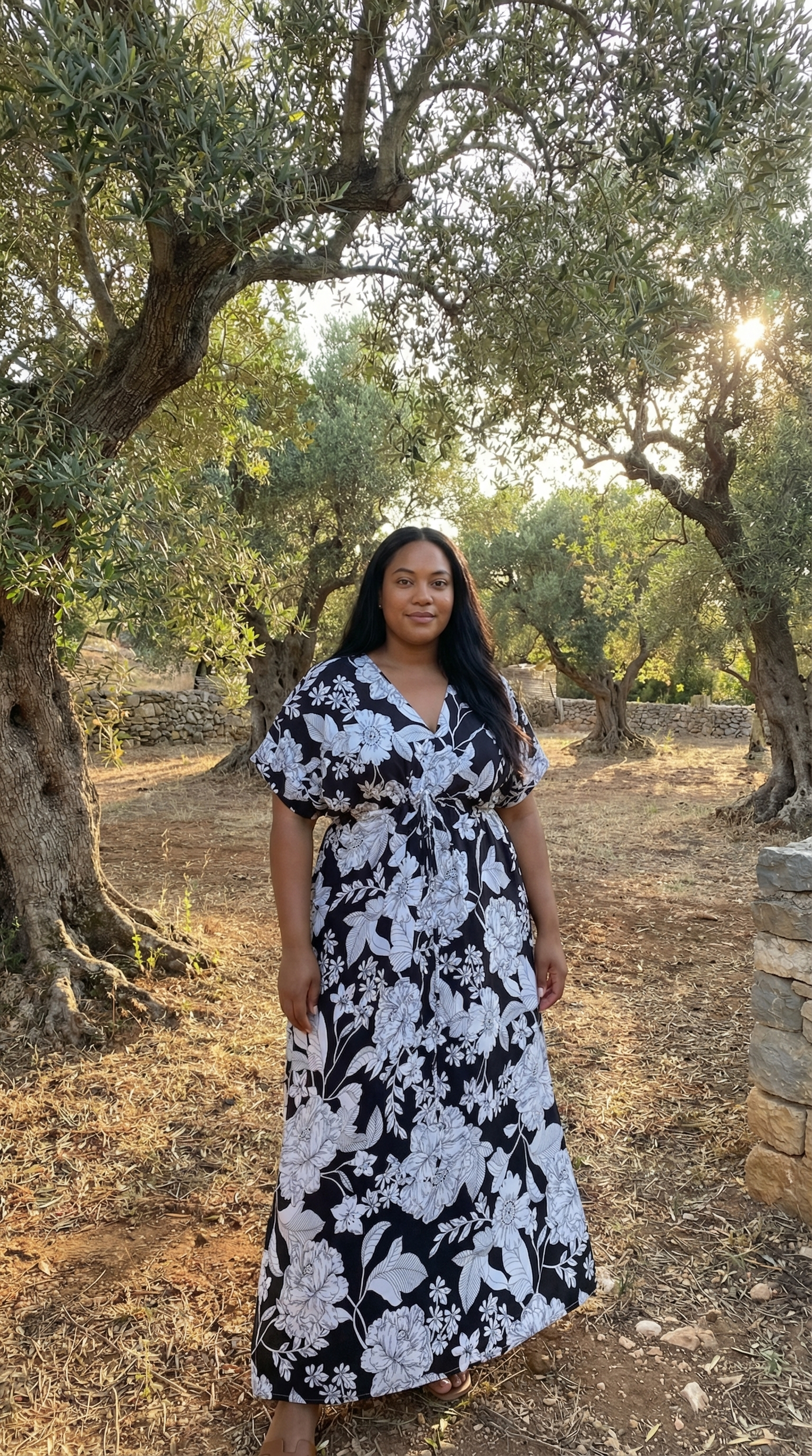 Womans Plus size Floral print Black