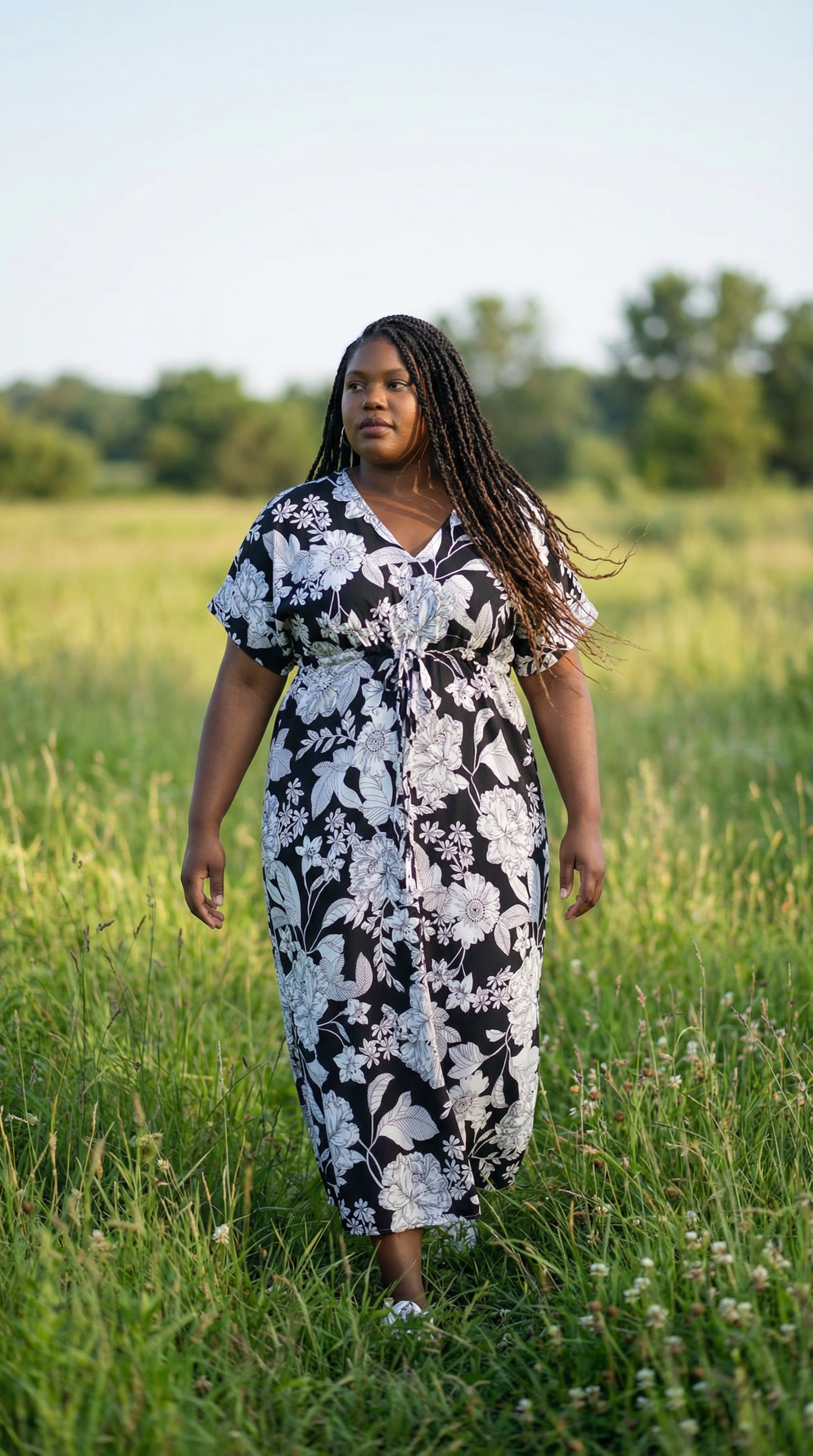 Womans Plus size Floral print Black