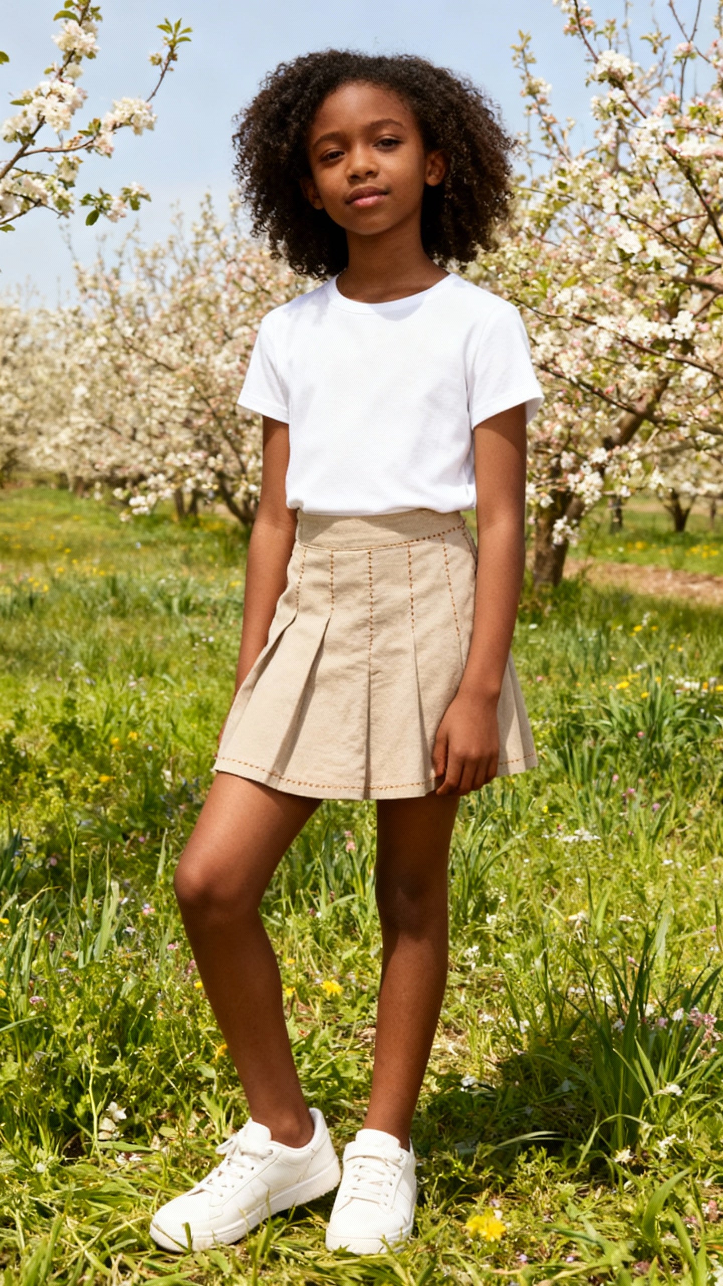 Teen Cotton Skirt Beige