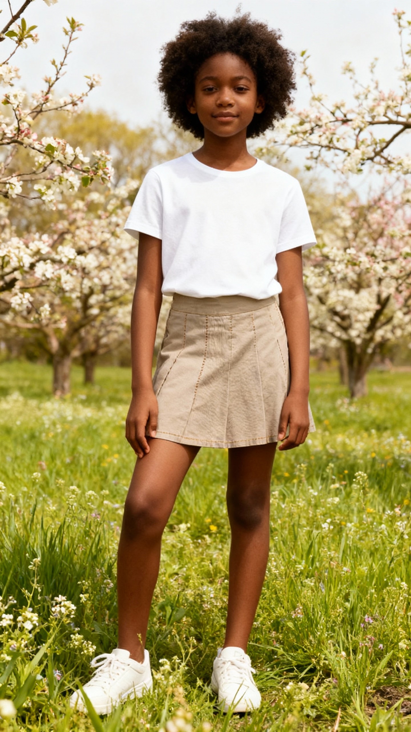Teen Cotton Skirt Beige