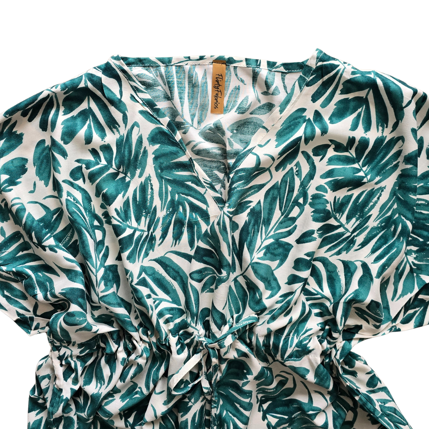 Maternity Dress – Viscose Leaf Print Green