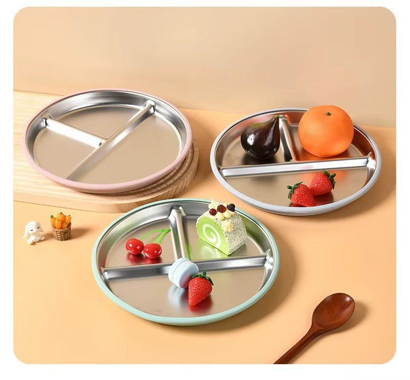 JKjustkidin Premium 304 Stainless Steel Baby Suction Plate BPA Free