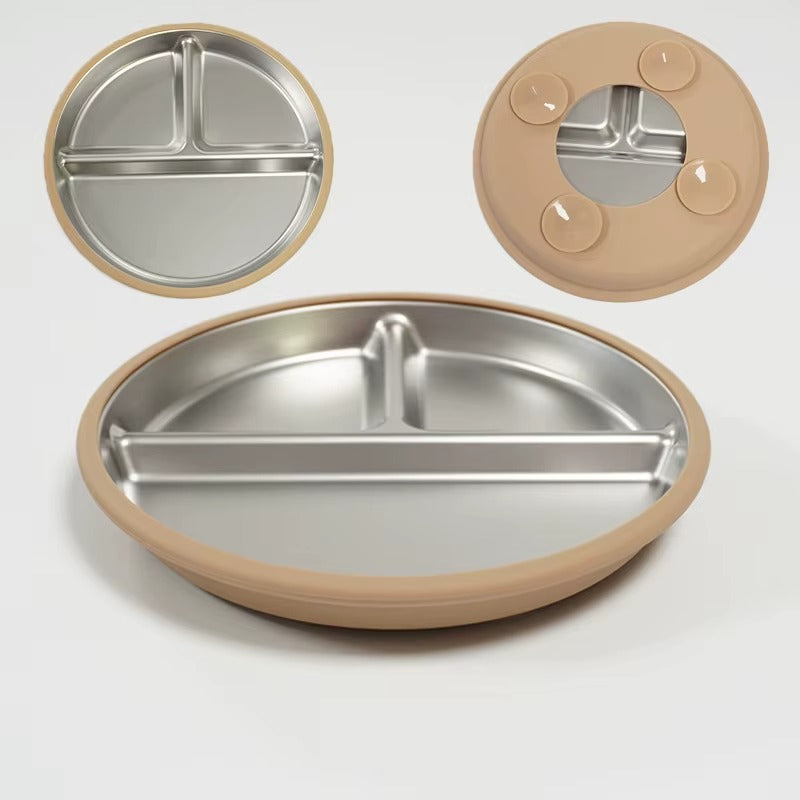 JKjustkidin Premium 304 Stainless Steel Baby Suction Plate BPA Free