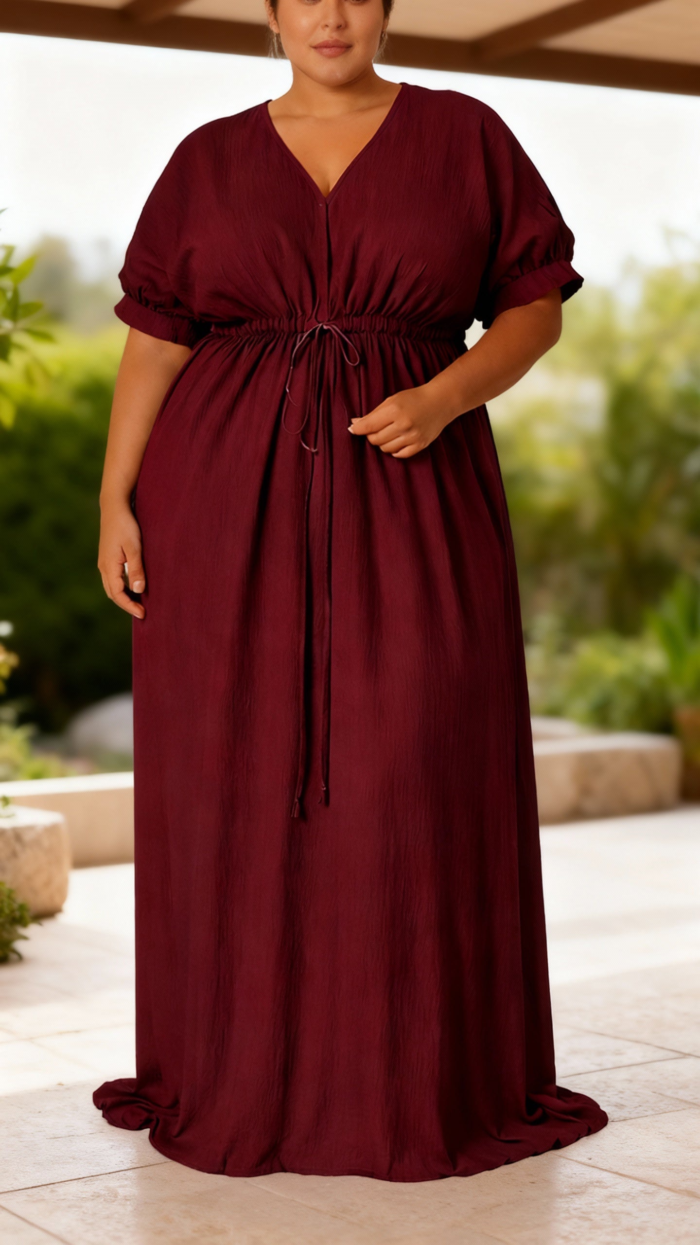 Womans Plus size summer Dress Wine Red