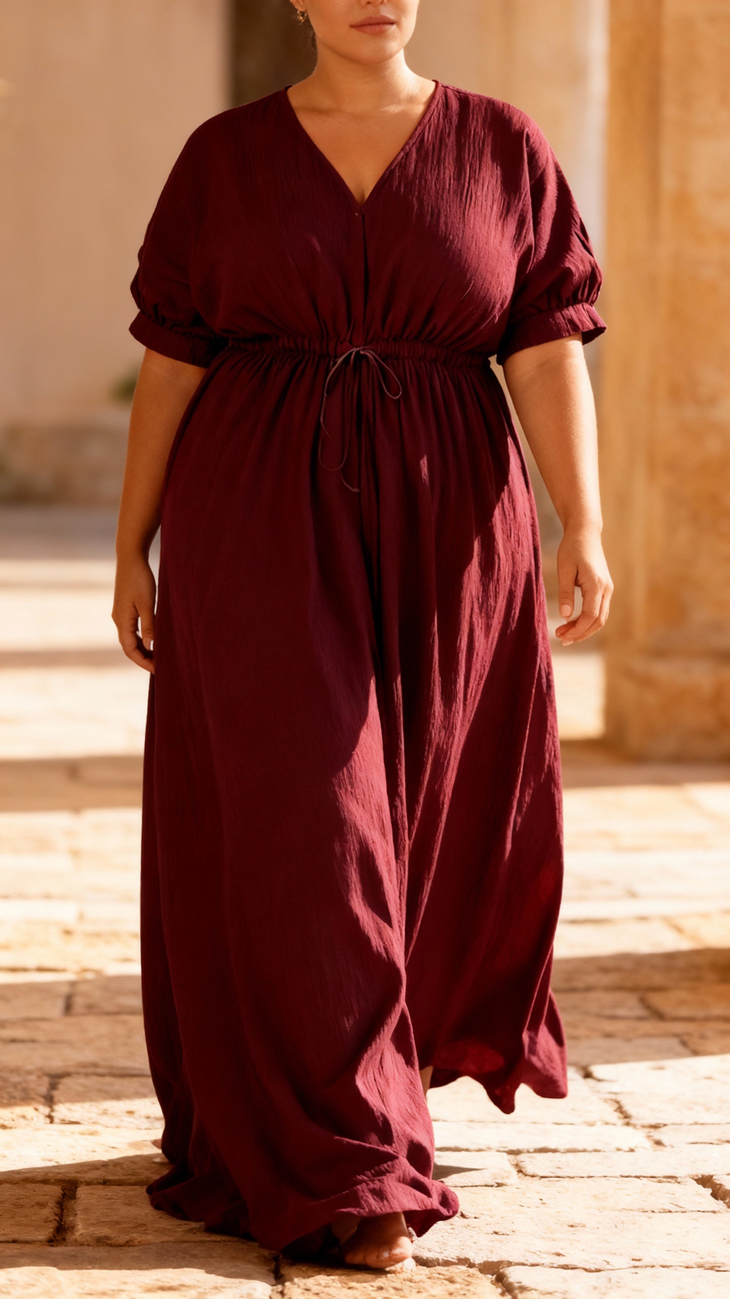 Womans Plus size summer Dress Wine Red